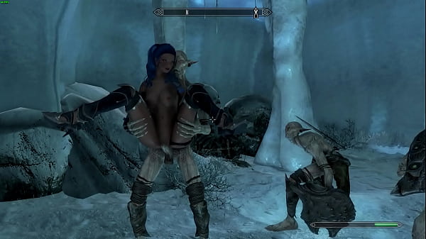 skyrim aelith the_warrior_gets ravaged by_many falmers