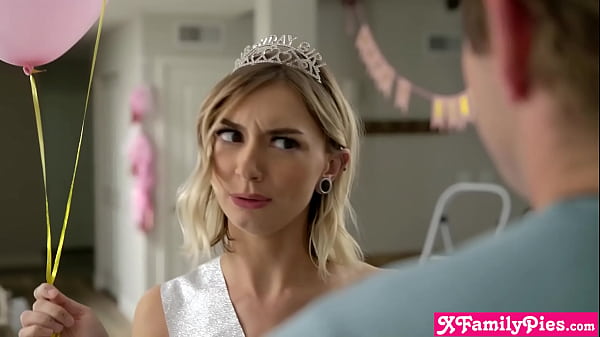 Petite stepsis had her birthday and she wanted stepbros cock inside of her badly 