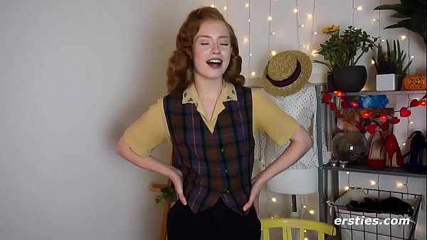 Sweet English Redhead_Gets Off In Red Nightie