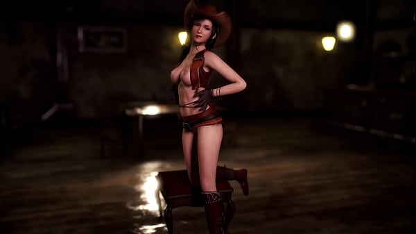 Shameless beauty Tifa_Lockhartin cowgirl outfit dancing in Seventh Heaven