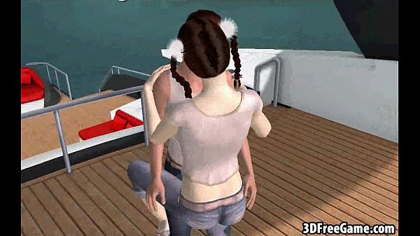 Pale 3D brunette_babe sucking on_a rock hard cock