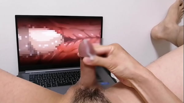 Horny Otaku Moaning Jerking Off Big Dick While Watching Cute Young Girl Fuck Hot Hentai anime. camshot POV 