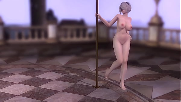 MMD 2B Nude Pole Dance DOA5LR by teragurl90