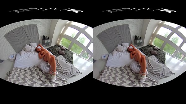 Sexy babe teasing with her perky tits in exclusive VR video