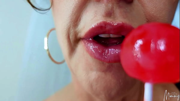 Licking your lollipop oral fetish dildo blowjob bimbo lips 