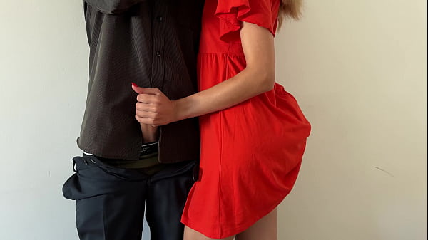 Play MP4 - Tight Handjob for my new Boss&comma; Let him cum hard