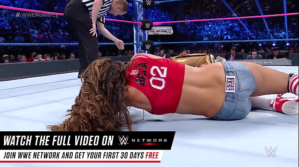 Nikki Bella in little tight blue jean shorts 