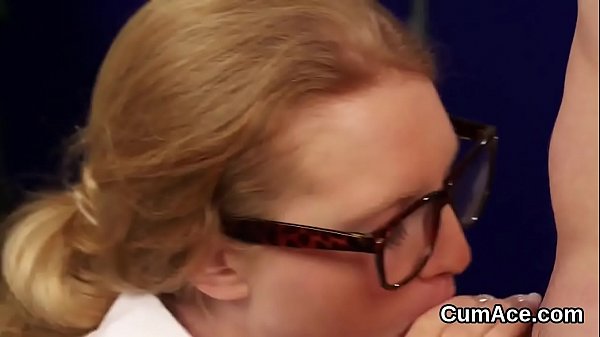 Foxy doll gets jizz load on her_face gulping_all the jizm