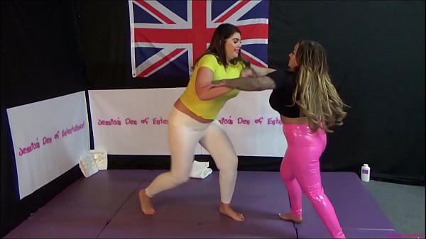 Play MP4 - Tag-Team Bra and Panties Match &lpar;Strip-Wrestling Match&rpar; w&comma; Loser gets strapped in a nappy &lpar;diaper&rpar;&excl;&excl; ~ Jessica Morgan & Georgina Melon vs Lucinda Hazel & Megan Pearl