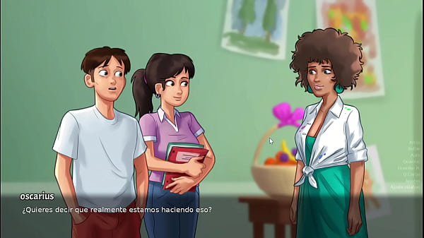 masturbacion al lado de una Milf pervertida que me ayuda Summertime saga