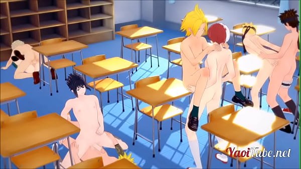 Boku No Hero Naruto Boruto Yaoi - Orgy 8 Naruto and Boku no hero's Boys fuck at school 