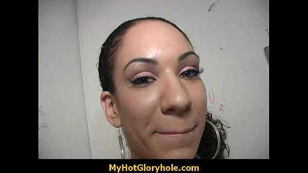 Adorable black chick make aguy happy through a gloryhole 2