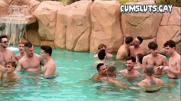 Pool party turns into crazy gay fuck fest! 