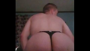 Chubby fat ass crossdresser panties twerk