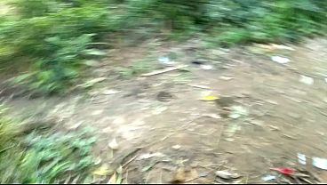 servant grabbed step-aunt, who was peeing outside house and fucked her in courtyard 