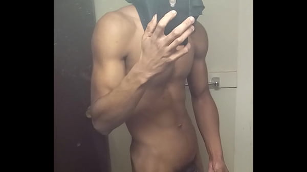Black male skinny with mucels masterbation