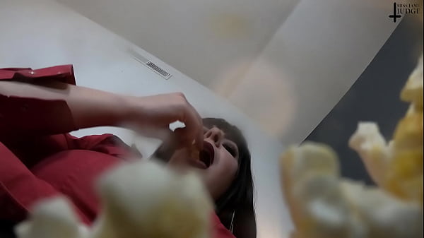 Jane Judge Eats You Giantess Popcorn Hungry Woman Dark Lipstick thumbnail