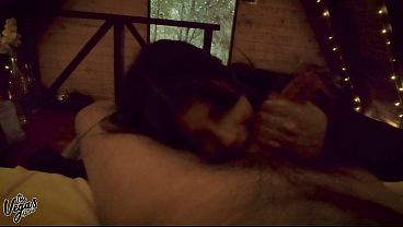 Anniversary Cabin Pov: My Wife Sucked Me Off In The Dark, Swallowed My Load & Teased Her Tits | The Vegas Homemade Blowjob thumbnail