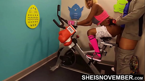 Play MP4 - HD I'm Inside My Gymnasium With A Girthy Large Cock Sodomy Fucking Me While Sitting&comma; Cute Petite Black Woman Sheisnovember Voluptuous Big Boobs&comma; Giant Erect Nipples Bounces While Her Anus Rectum Are Fuck Standing Doggy Style By Msnovember