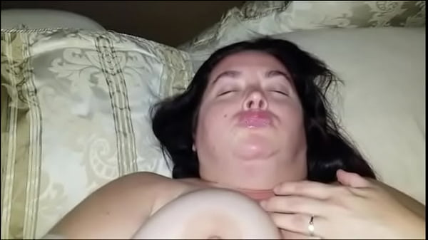 Sexy bbw plays in sold panties and plays with a mouthful of cum 