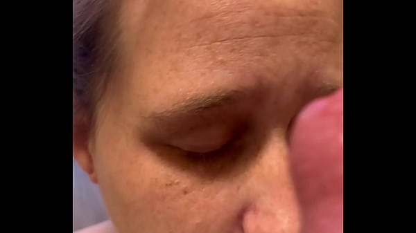 Slut gets spit on while he_s jerking down her face