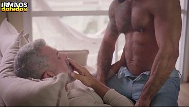 Silver Fox Daddy Bears Down on Hunky Wolf in Intense Bareback Encounter