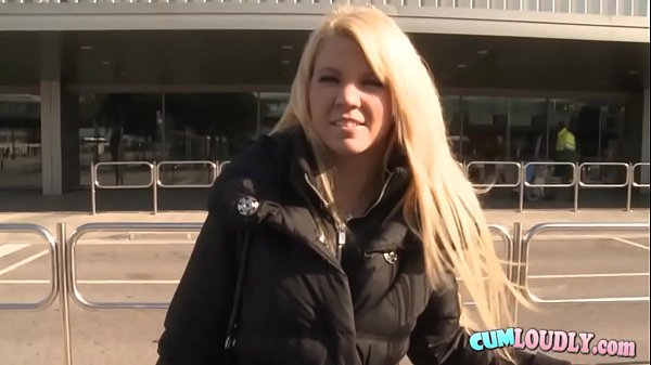 Blonde facialized in a van 