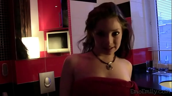 Horny teen girl emo emily shows off her body