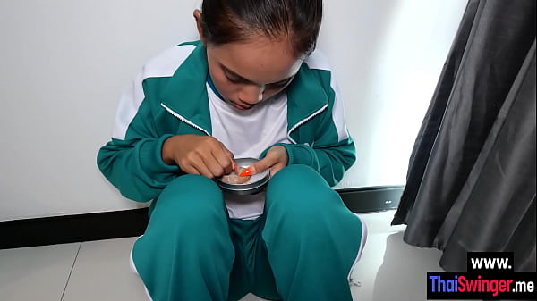 Dirty masked guy fucked Asian contestant and he_helped her to win_the game