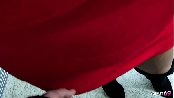 German curly hair mature wife talk to quick risky cheating fuck at public elevator with stranger