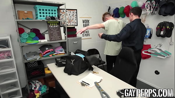 Blonde perp jock is stripped away for stealing and now he has to suck police officers dick before hardcore bareback pounding to be released. 