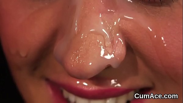 Sensuous girl enjoys a deepthroat and bunch of spunk on her face 