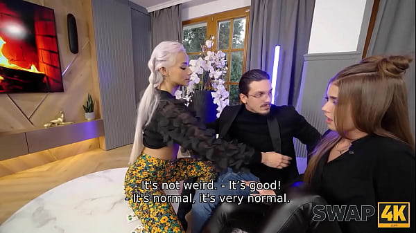 Swap4k fucked a sexy girl in a threesome after getting the coffee