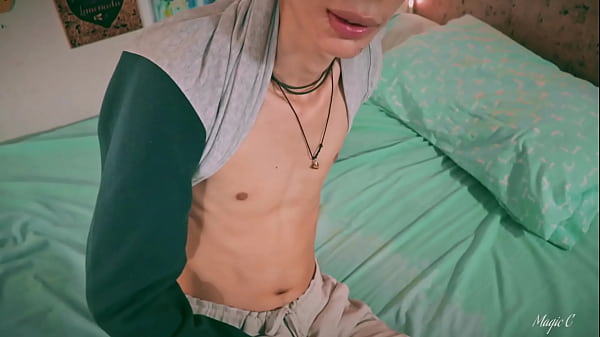 Sport Twink Magic C Jerking His Big Cock Through The Side of His Shorts 