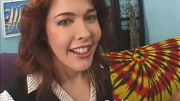 Redhead bigboob cougar in stockings kneels down and gives sloppy blowjob 