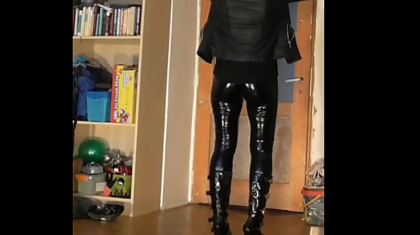 leggings black latex 