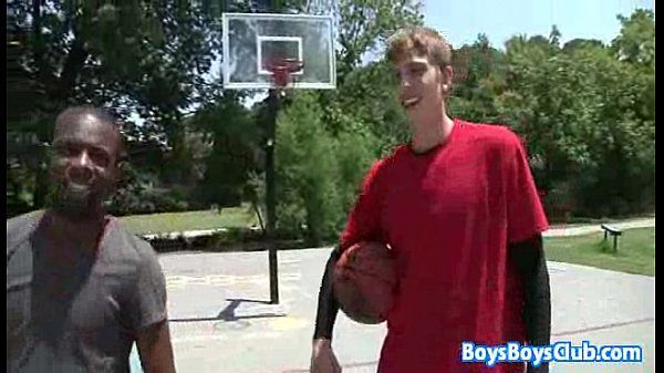 Huge black stud breeding white gay muscular guy 29