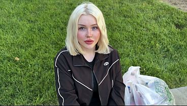Help me cum A sassy blonde s pleas and sex with a creampie