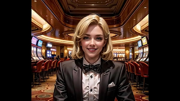 Play MP4 - AI generated anime blonde casino dealer strips