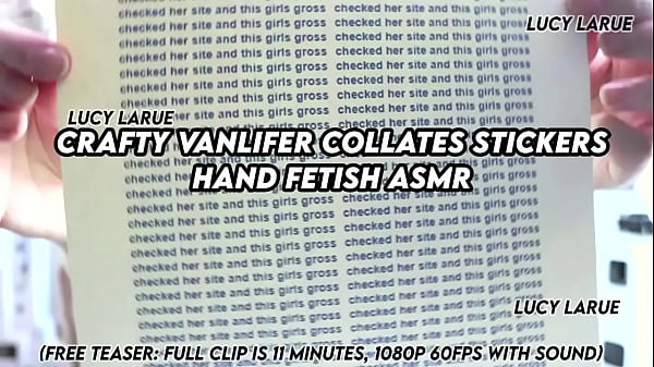 Crafty Vanlifer Collates Stickers Hand Fetish ASMR 