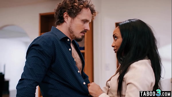 Play MP4 - Ebony wife Cali Caliente fucking her husbands stepbrothers big white cock