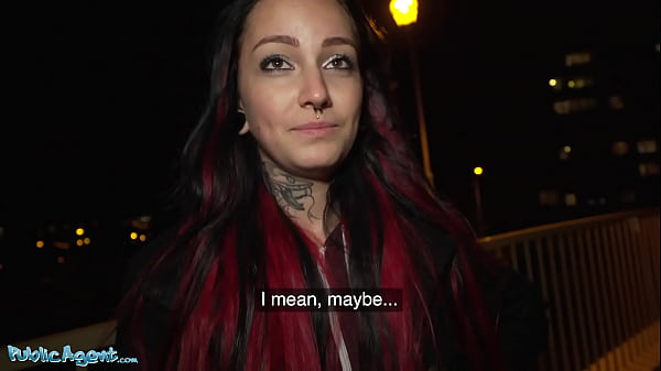 Public agent skinny emo chick takes cash for quick fuck