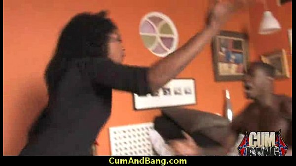 Ebony chick hard fuck in interracial group_28