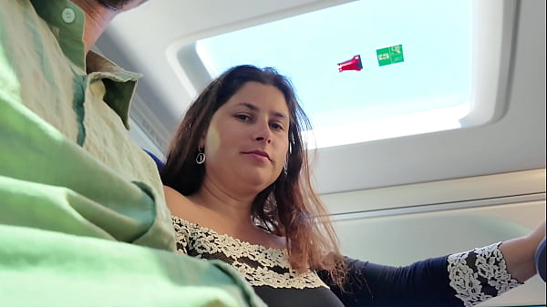 Exhibitionist seduces MILF to Suck & Jerk his Dick in Bus until He Cums 