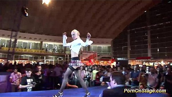 hot lesbian sex show on public stage 