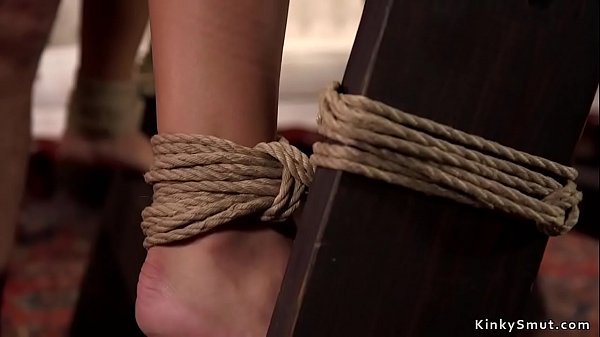 First_time anal fuck for bound_blonde