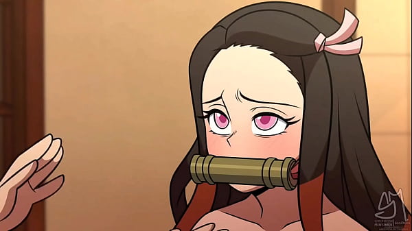 nezuko al salir de su sona de reposo ella no pudo evitar lamer un buen postre