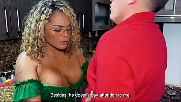 Hot MILF teaches her stepson a good lesson by riding his huge, hard cock with her wet, pink pussy until he cums