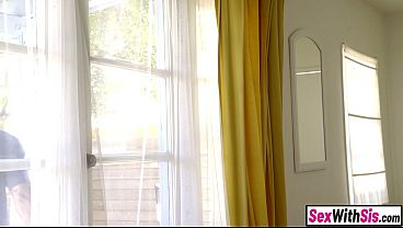 Curvy petite brunette teen step sister makes stepbro help her out by fucking him 