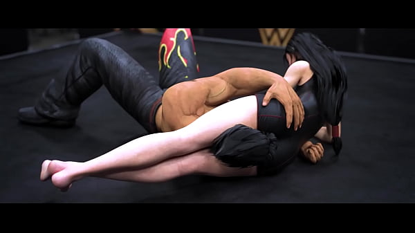 Reverse headscissors on a wrestling ring